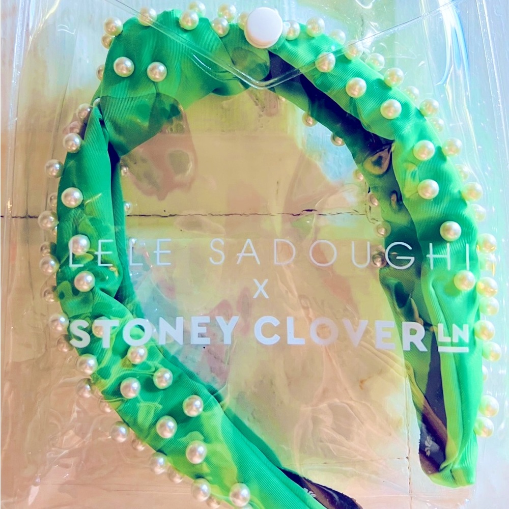 🦄 Lele Sadoughi x Stoney Clover Lane Avocado Pearl Headband 🦄